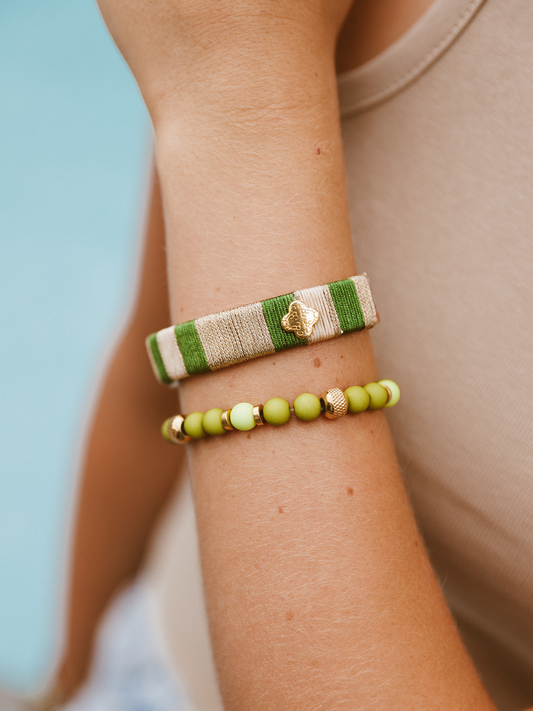 Armband Kralen Green - Goud