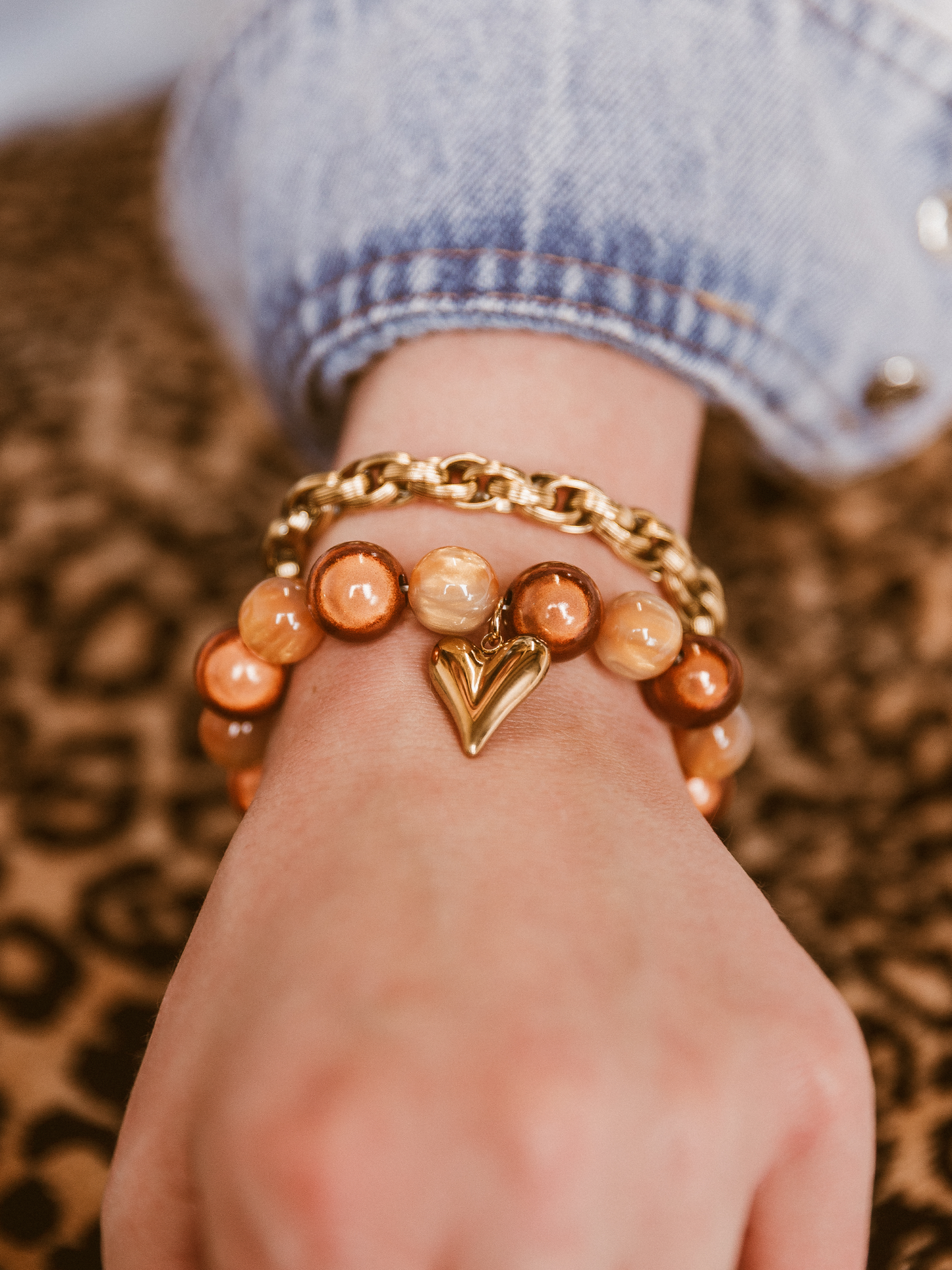 Armband Kralen Hart - Gold
