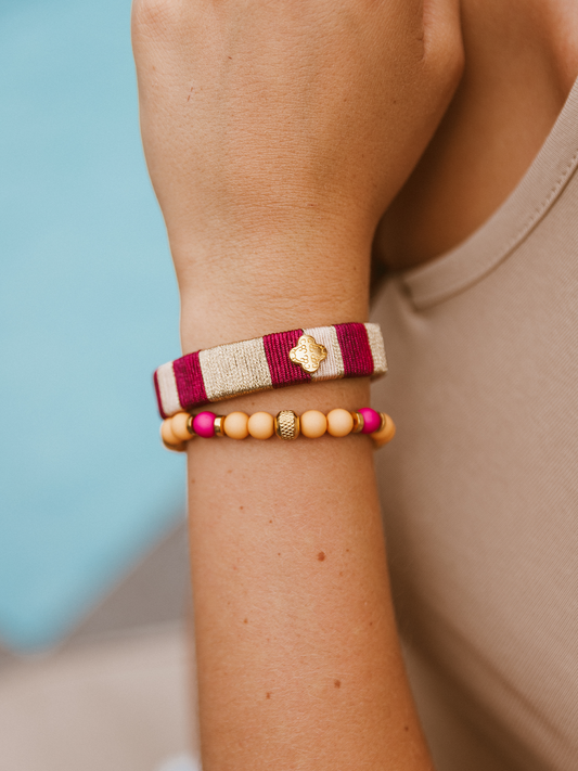 Armband Kralen Orange - Goud