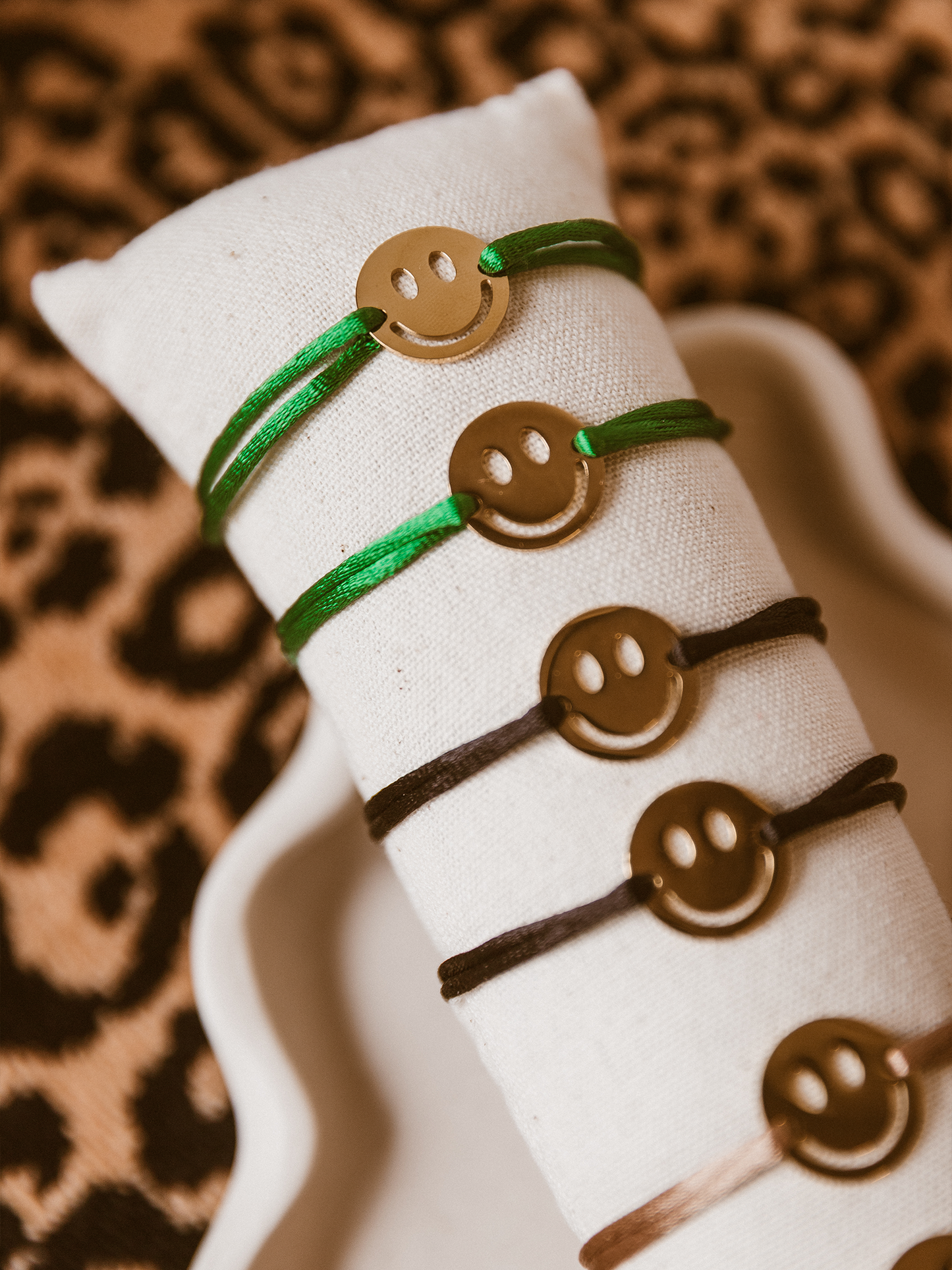 Armband Color Smiley - Zwart