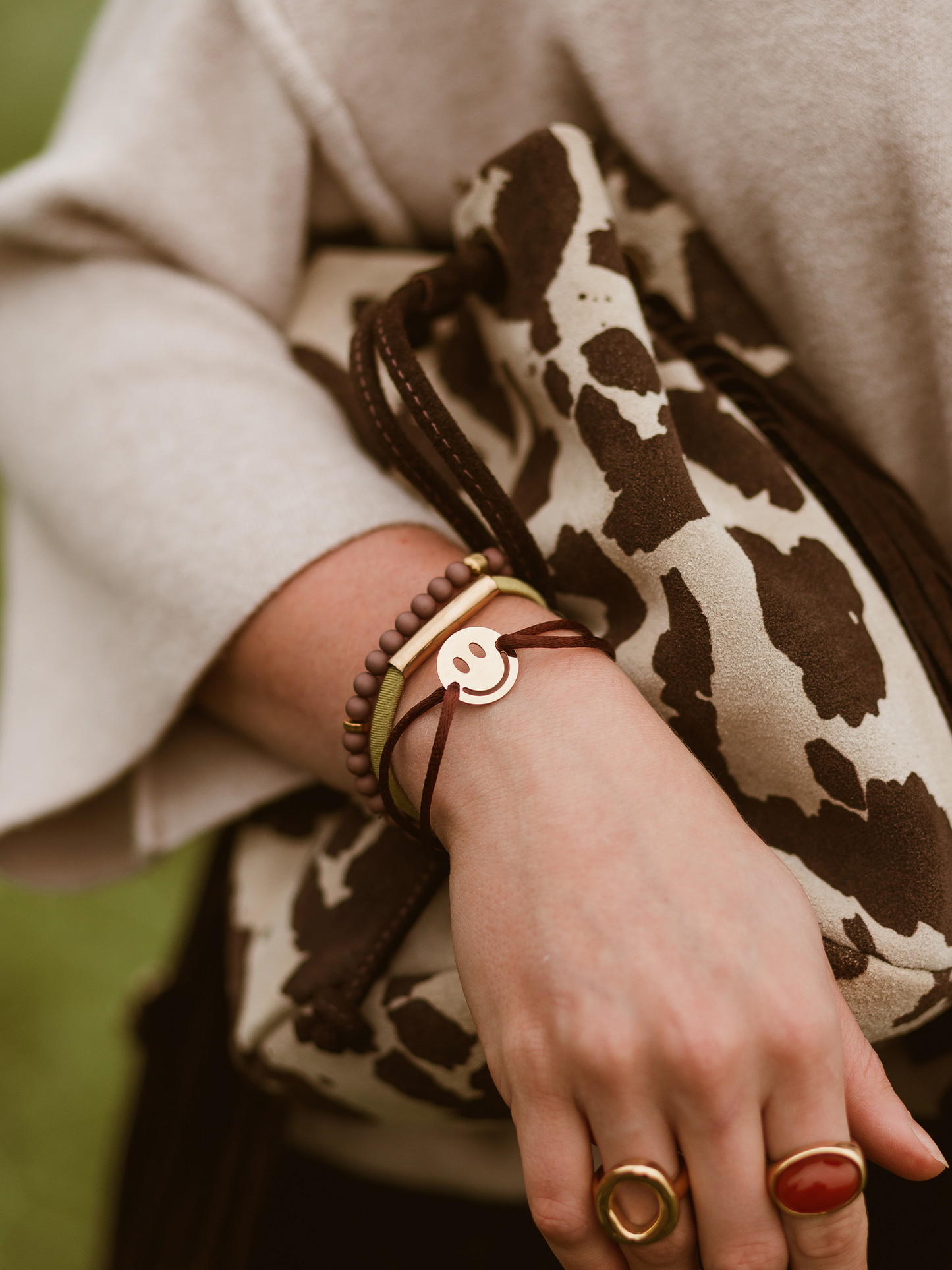 Armband Color Smiley - Bruin