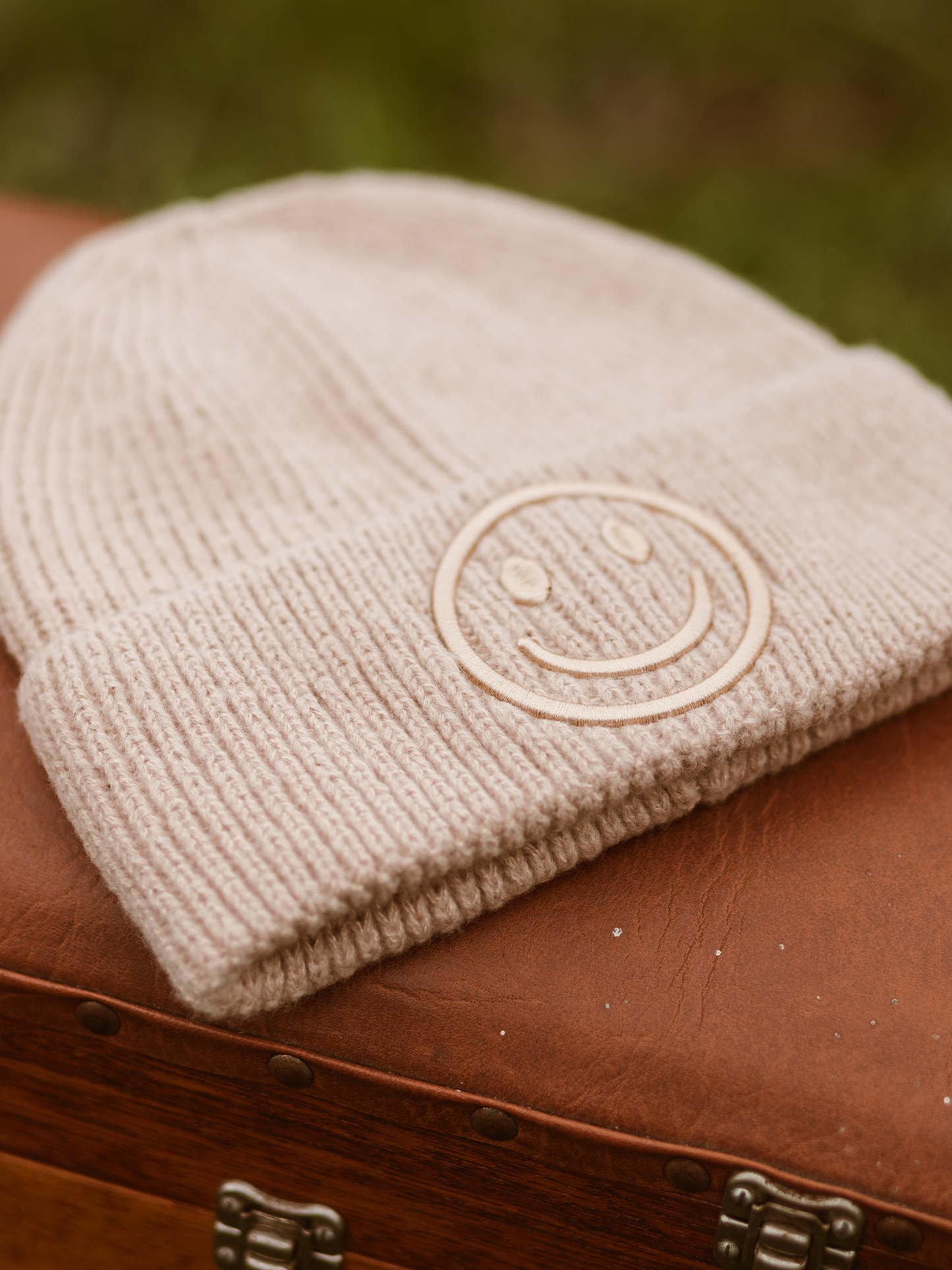 Beanie Smiley 3D - Beige