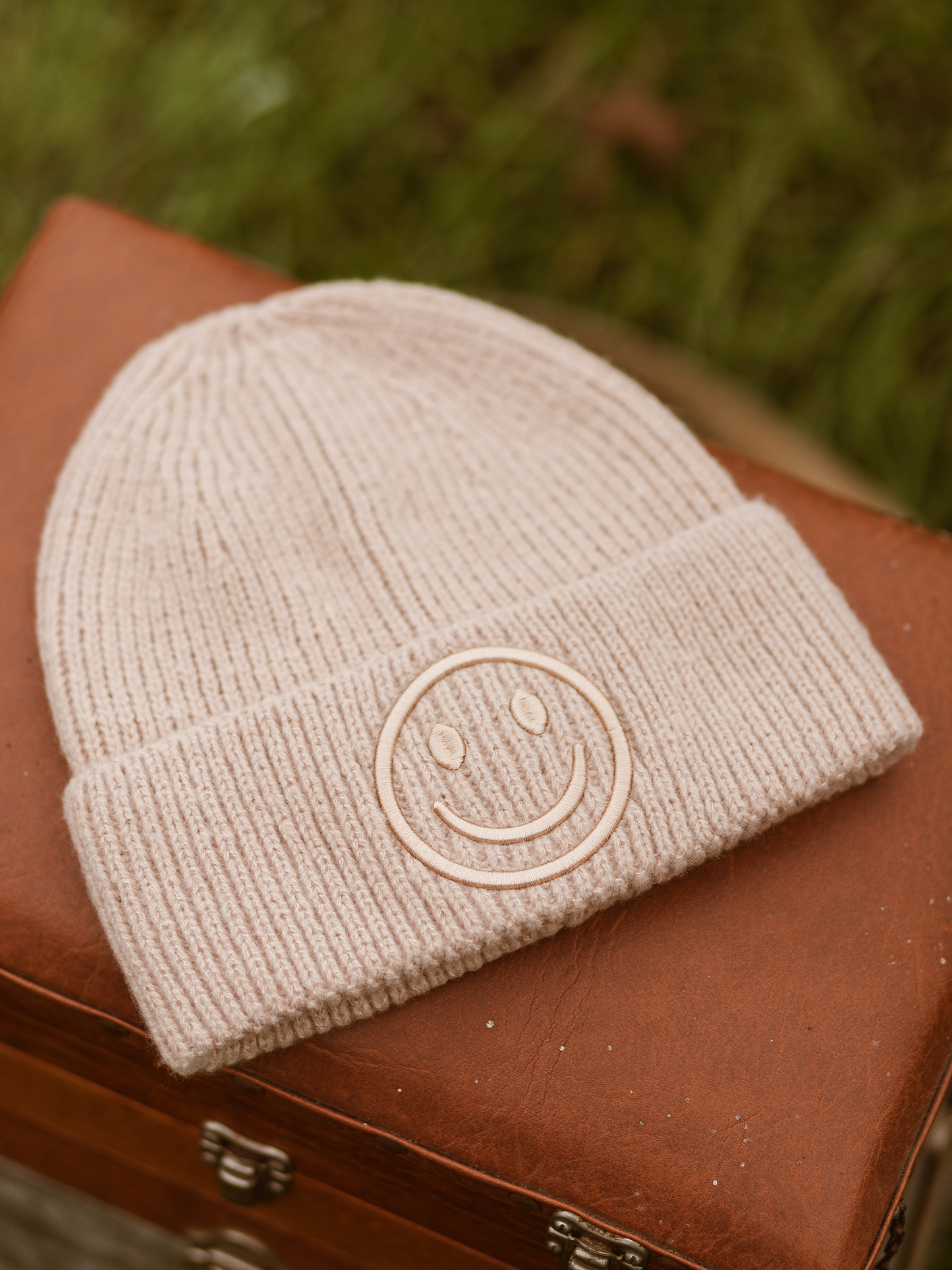 Beanie Smiley 3D - Beige