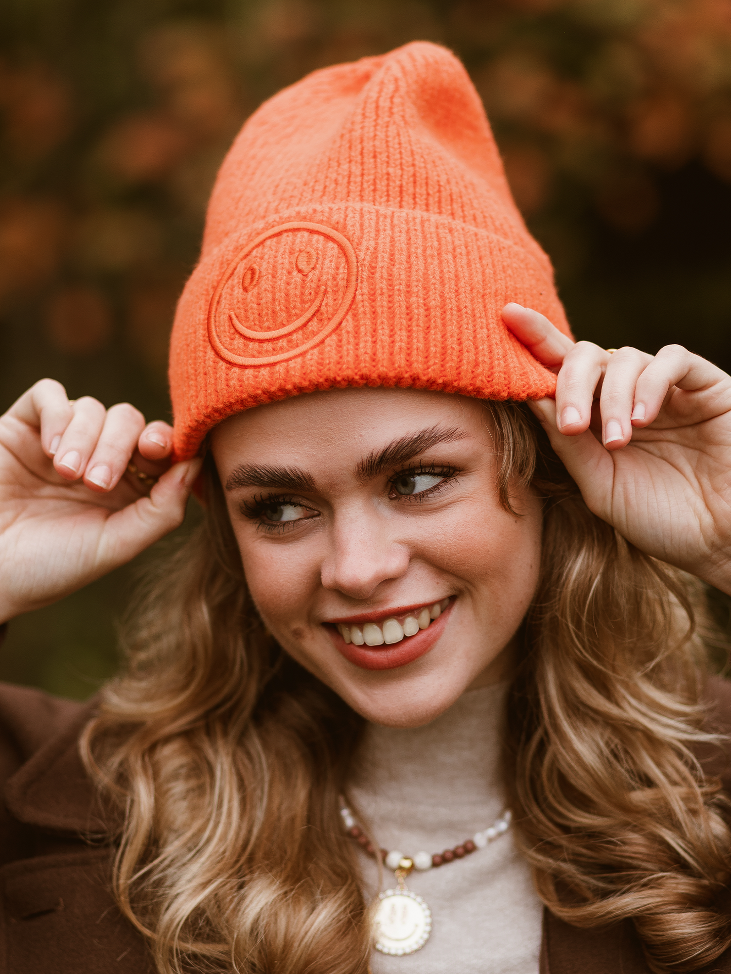 Beanie Smiley 3D - Oranje