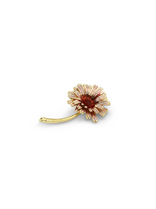Broche Bloem Bordeaux - Goud