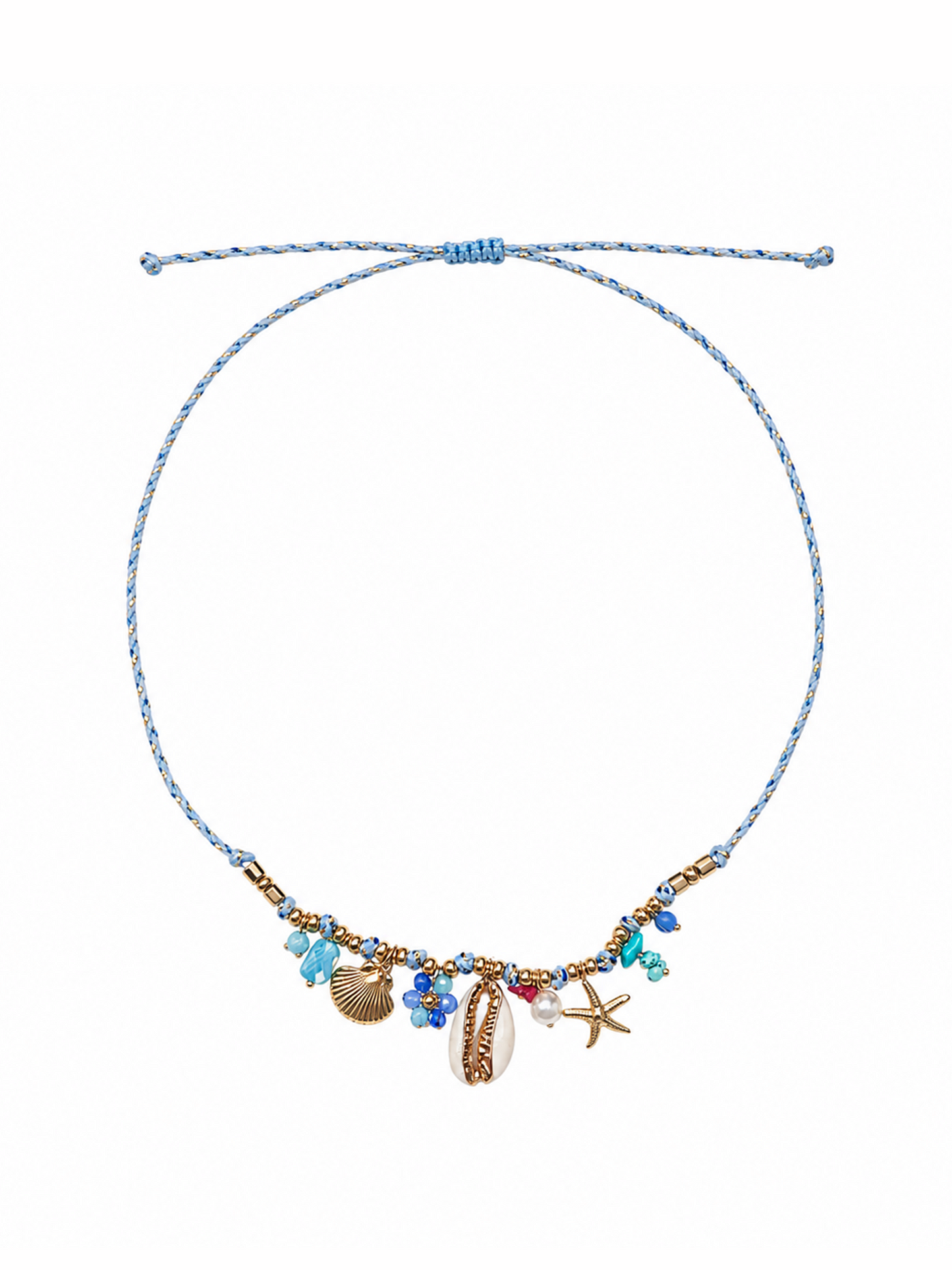 Gevlochten Ketting Ibiza - Blue