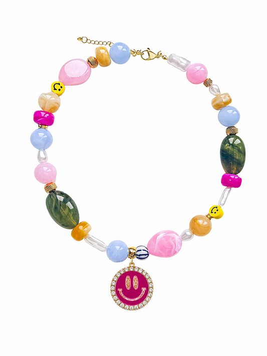 Ketting Dreamy Suus Smiley - Pink