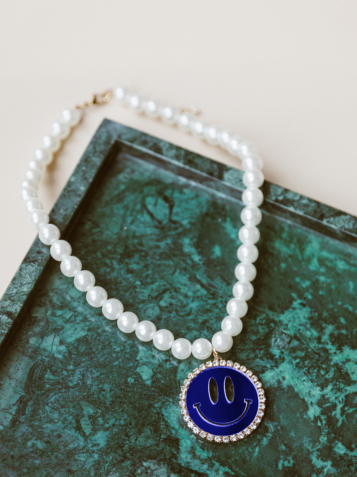 Ketting Jip Smiley Blue - White
