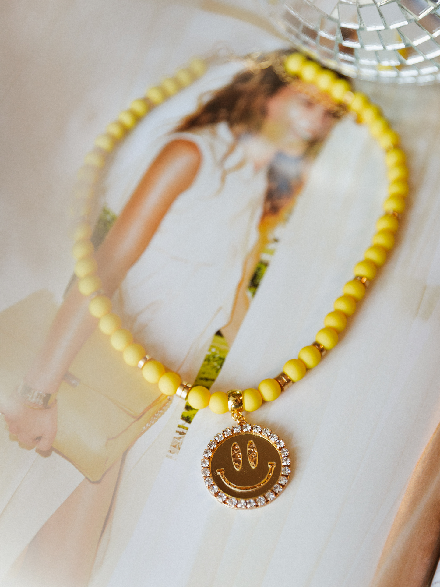 Ketting Kralen Smiley Gold Gold - Yellow