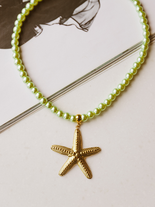 Ketting Kralen Zeester - Green