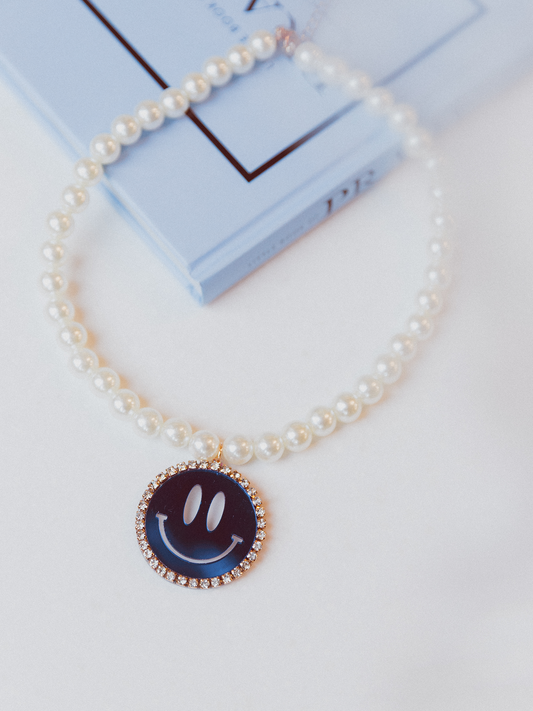 Ketting Jip Smiley Blue - White