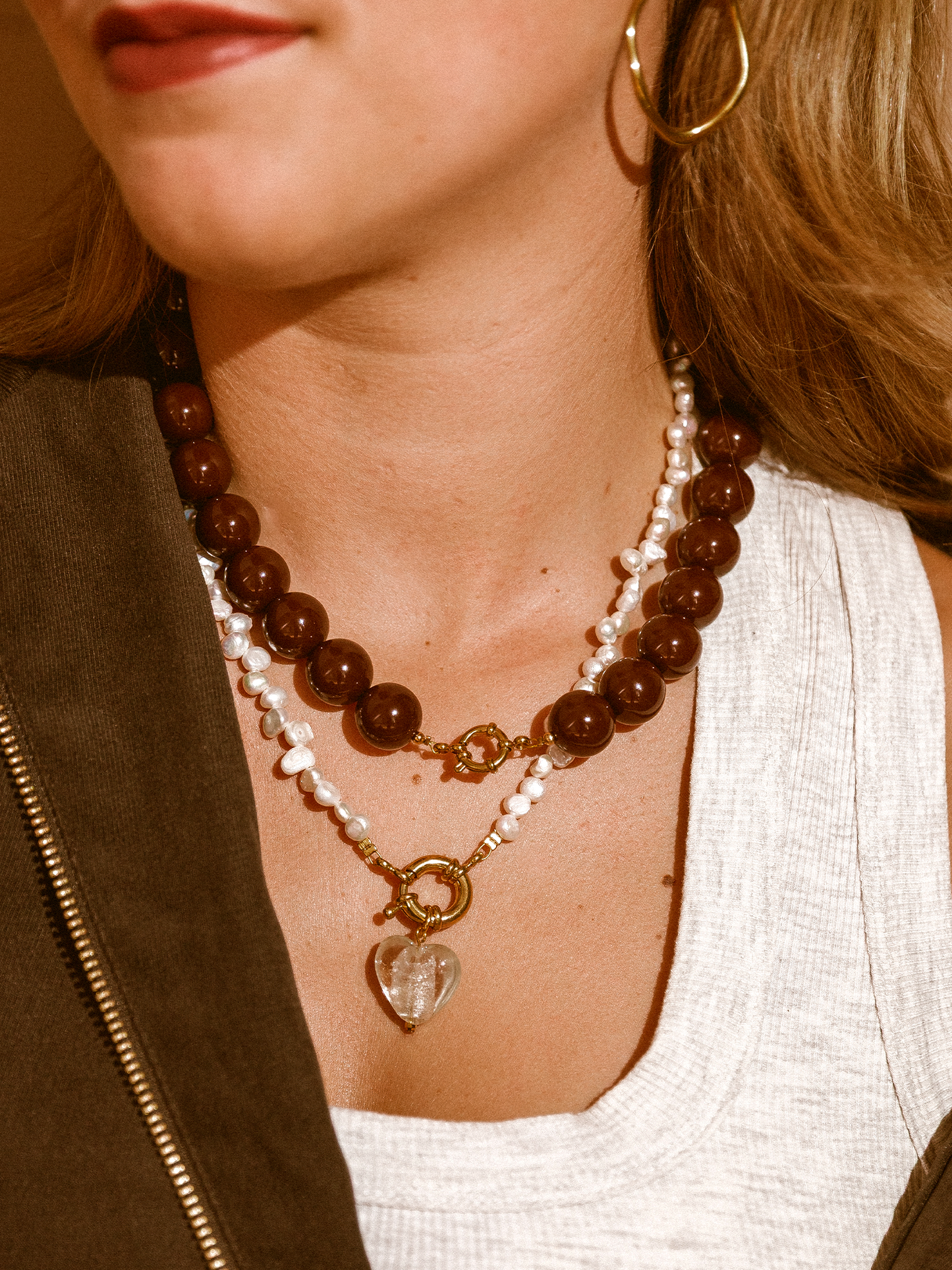 Ketting Kralen - Dark Brown