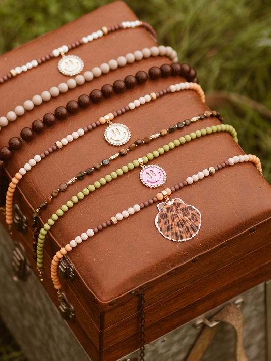 Limited Ketting Kralen Schelp - Orange