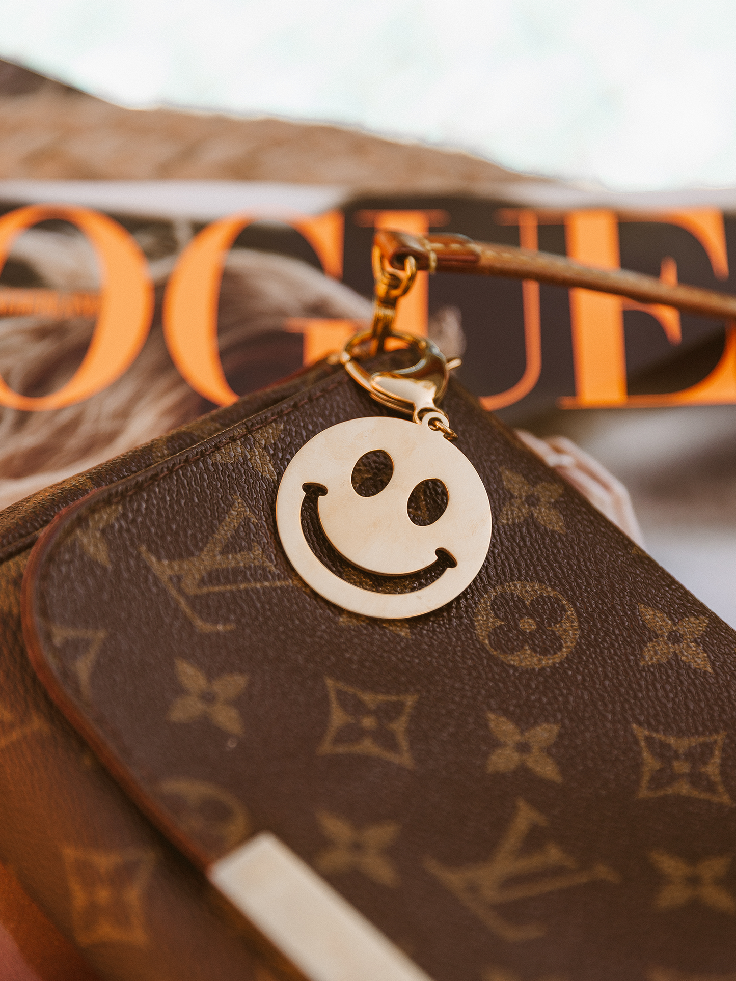 Keychain Smiley - Goud