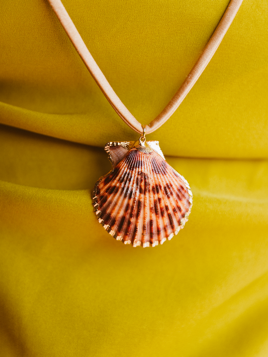 Ketting Beige Schelp Panter - Goud