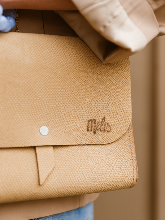 Limited Leren Tas Melis - Geel