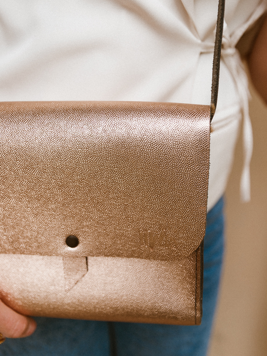Limited Leren Tas Melis - Goud