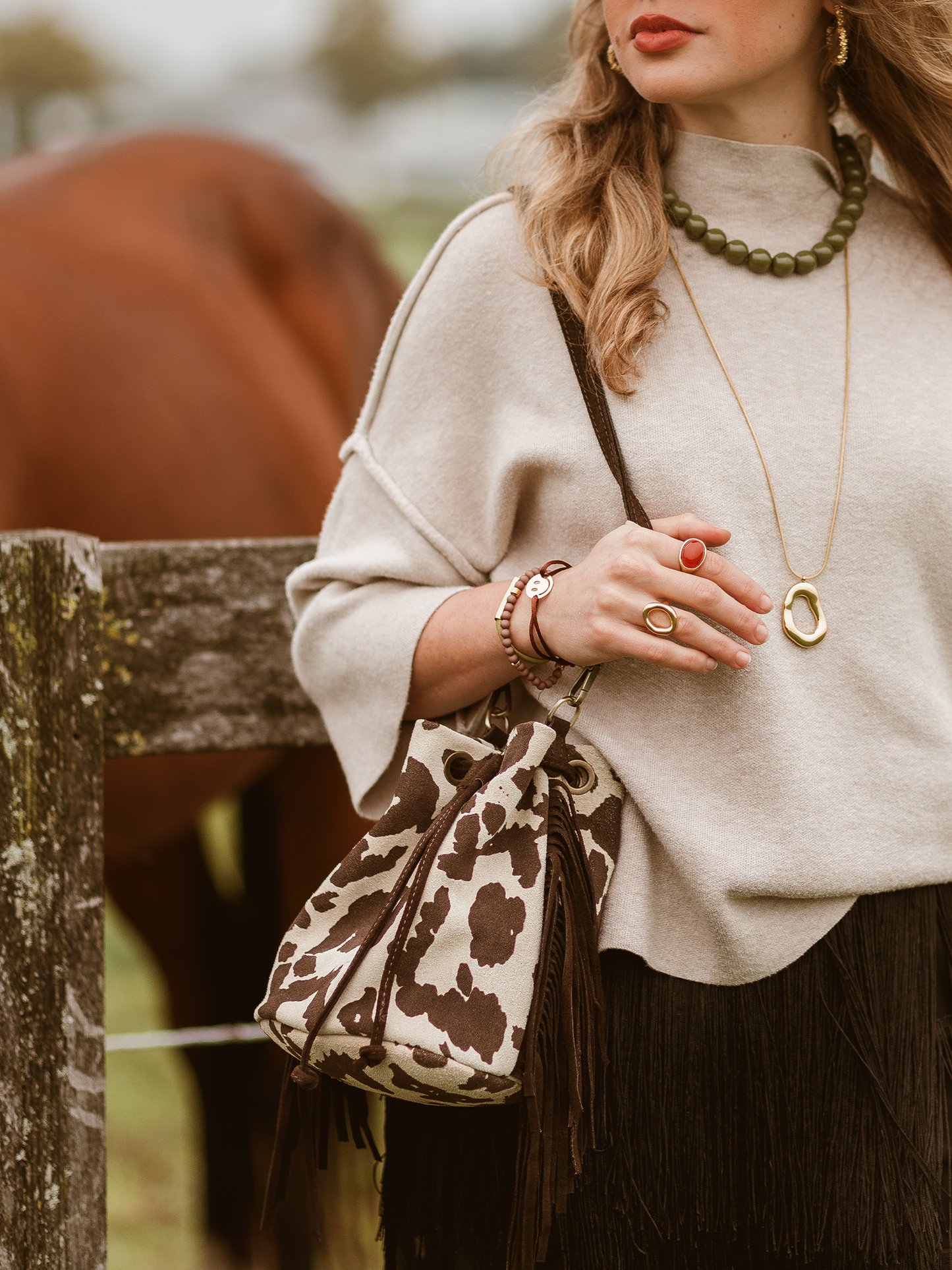 Crossbody Suede Cow - Brown
