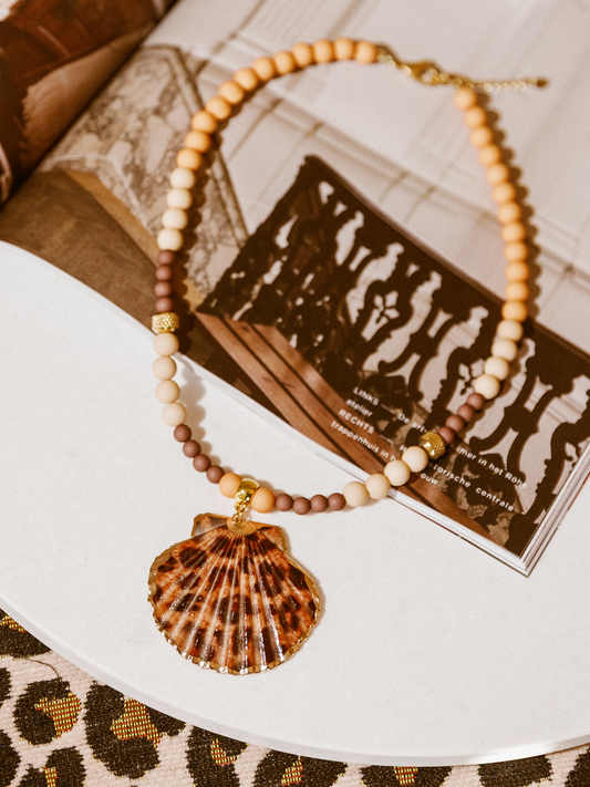 Limited Ketting Kralen Schelp - Orange
