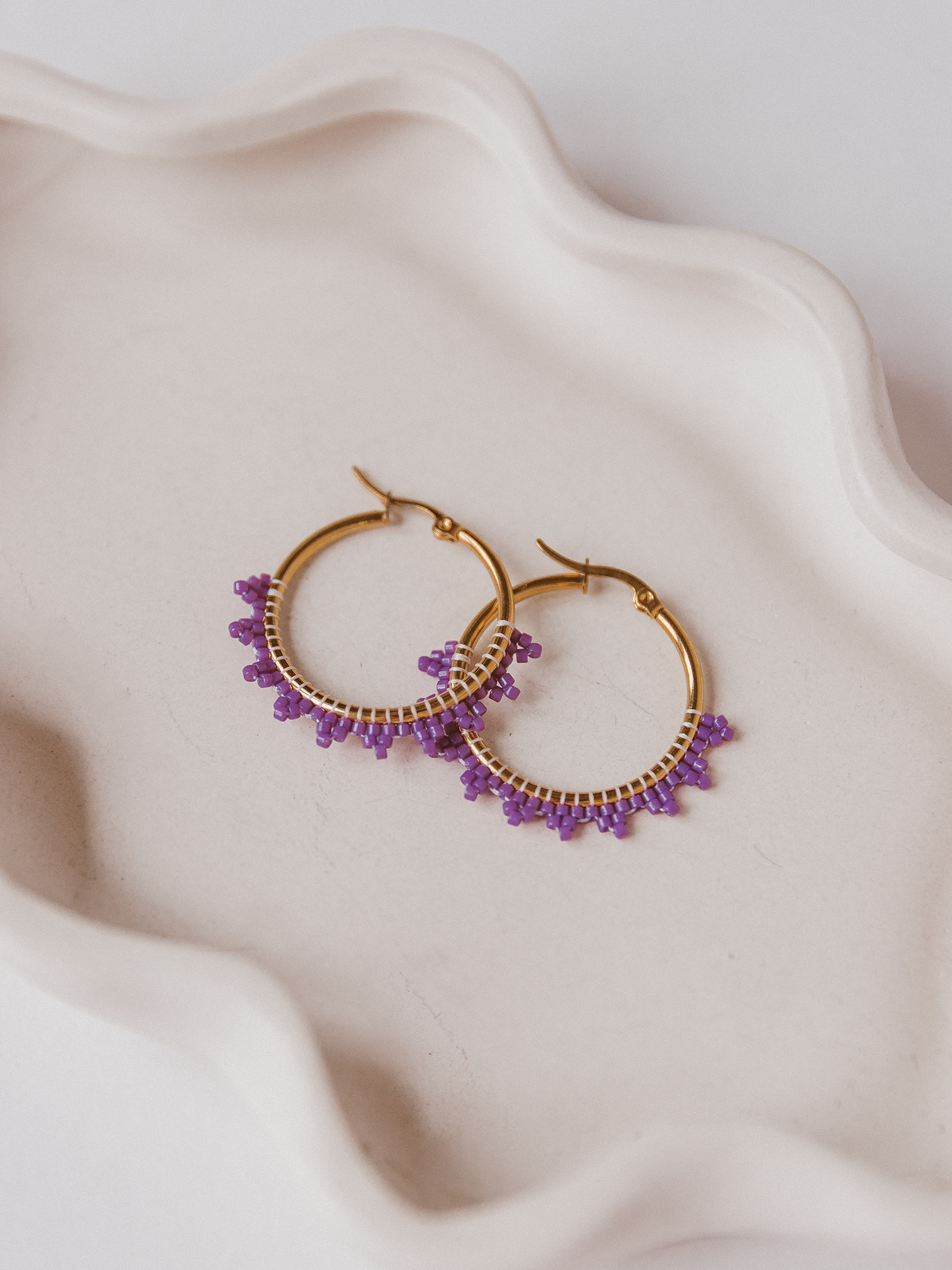 Oorbel Britt Purple - Goud