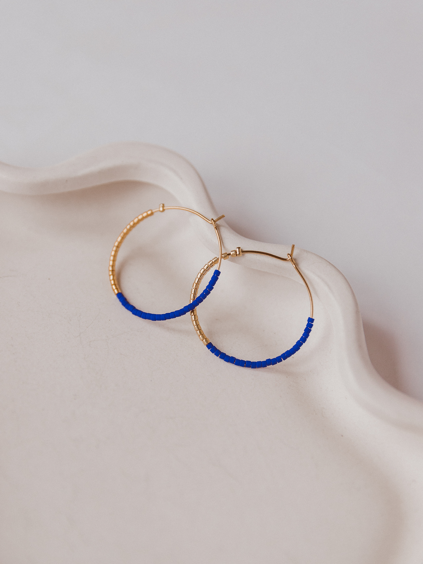 Oorbel Fleur Blue - Goud