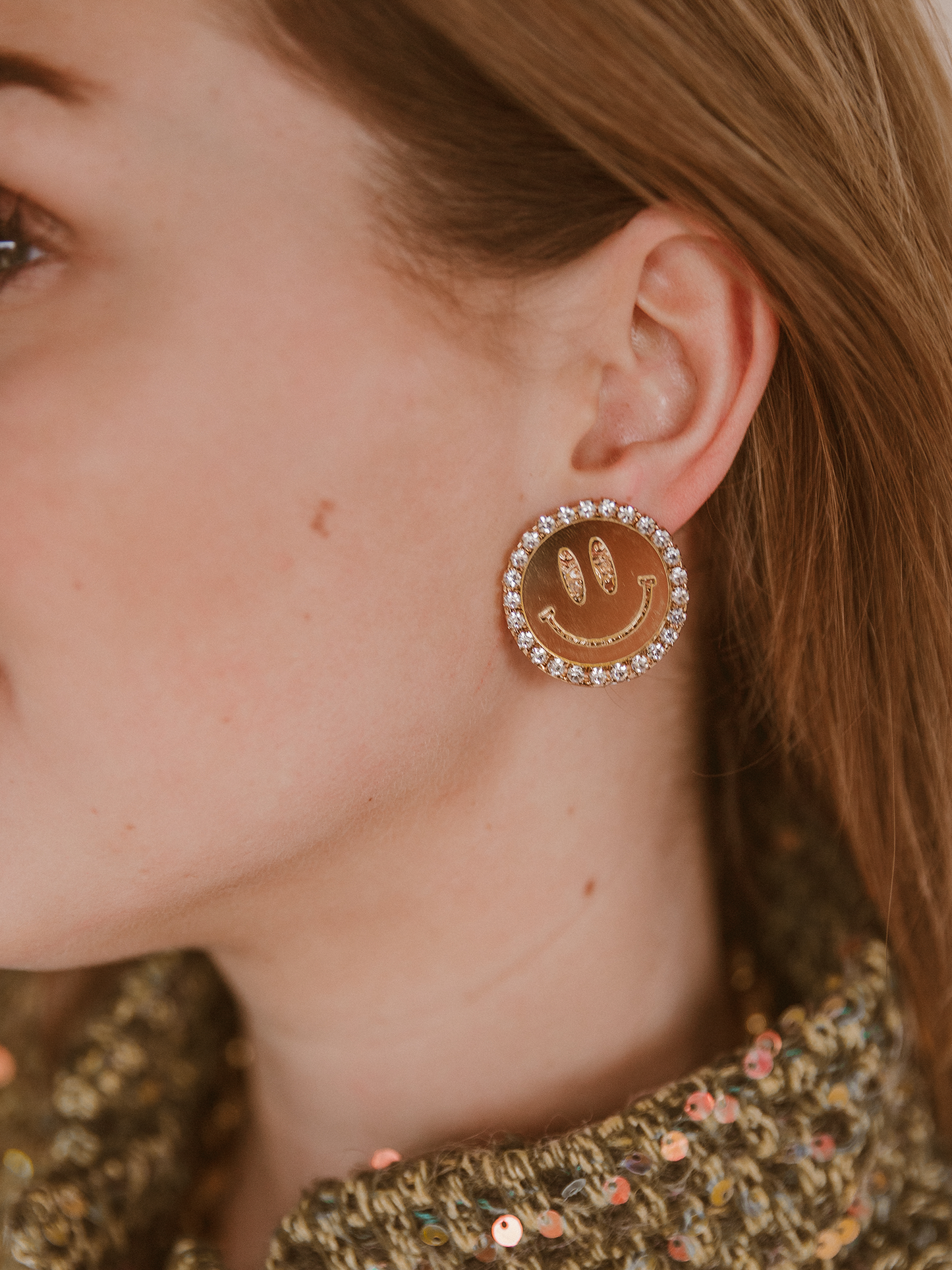 Oorbel Jip Smiley - Goud & Zilver