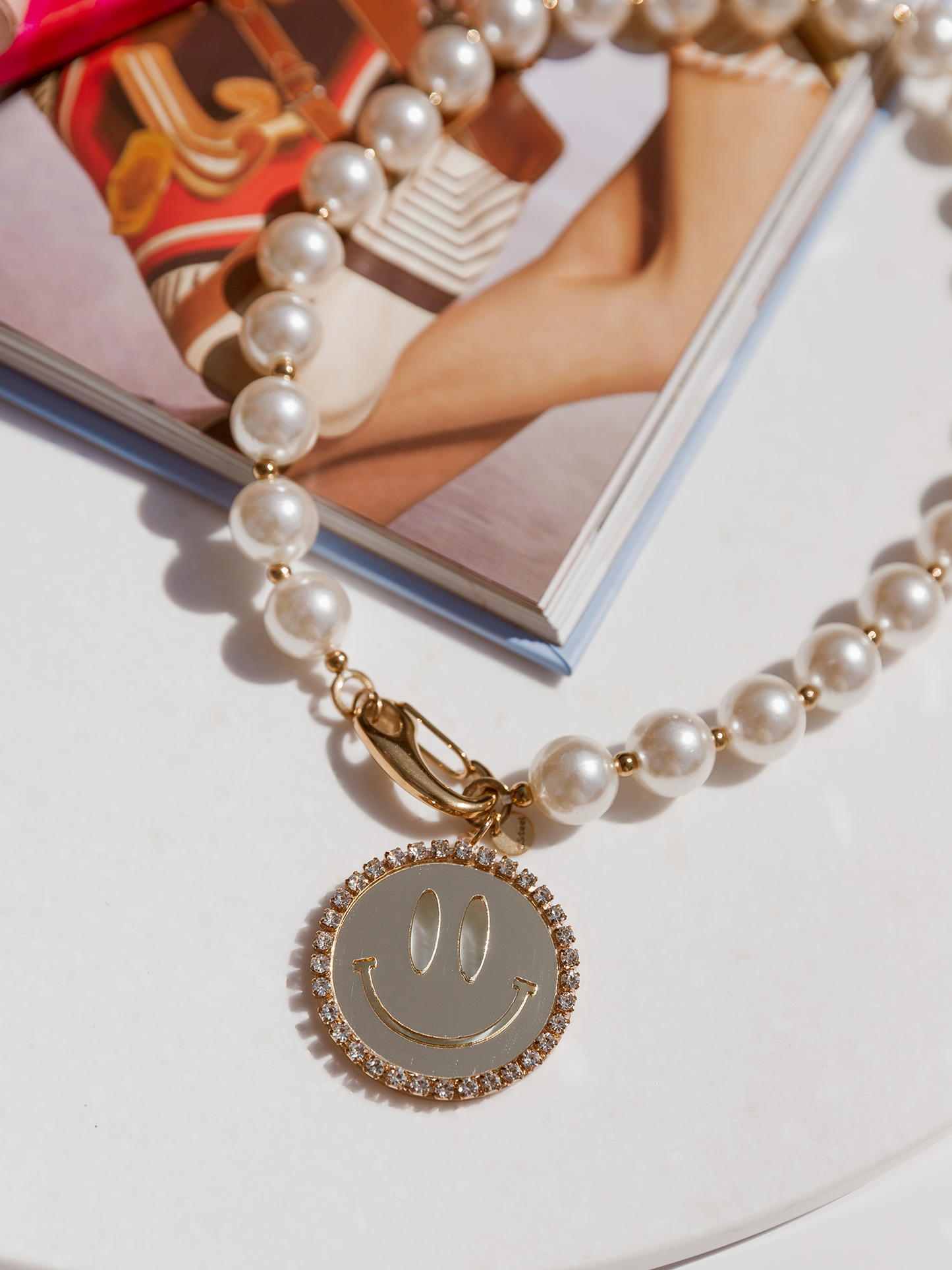 Parel Ketting Bo Smiley Goud - Goud