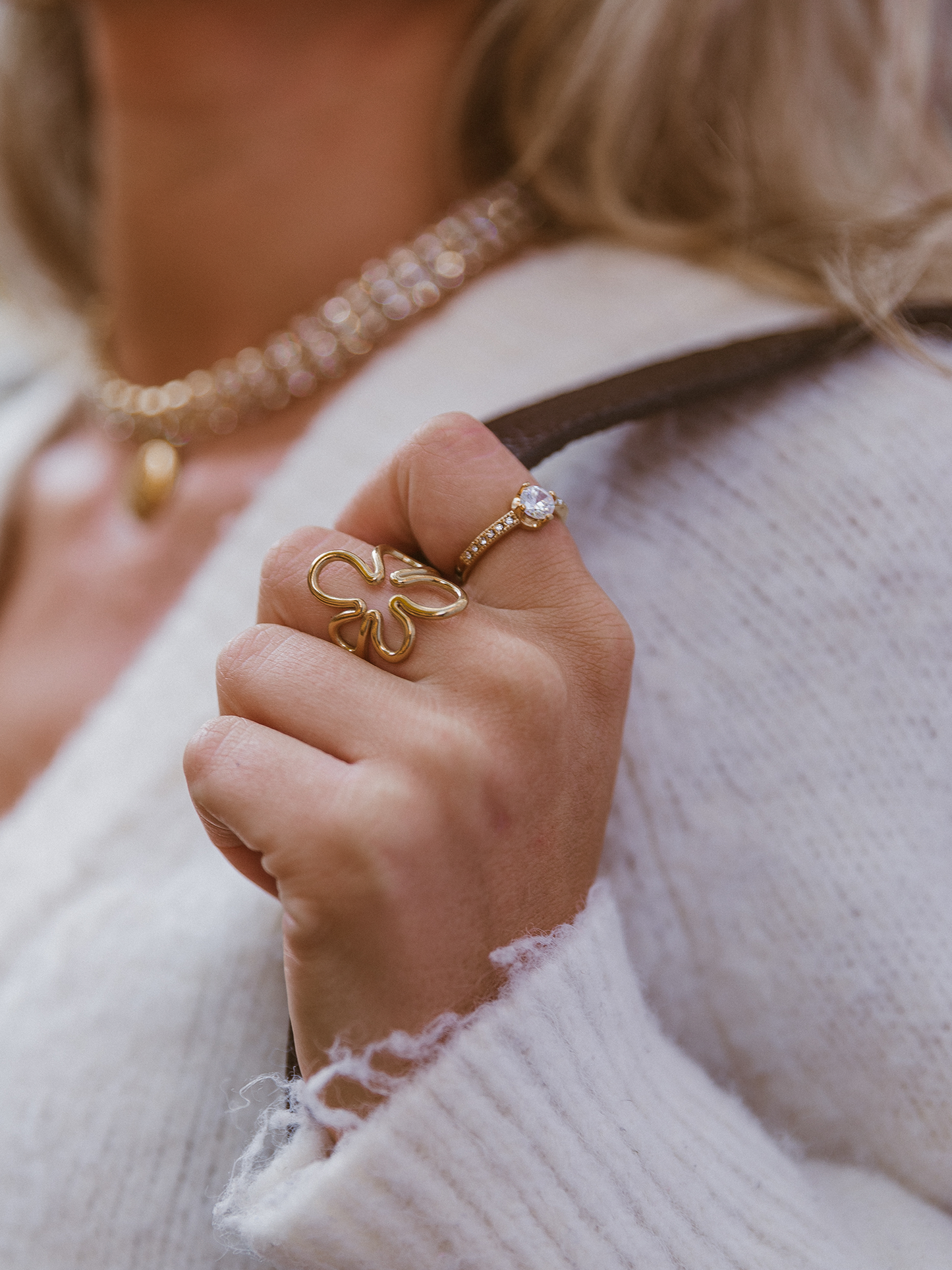 Ring Jade Bloem - Goud