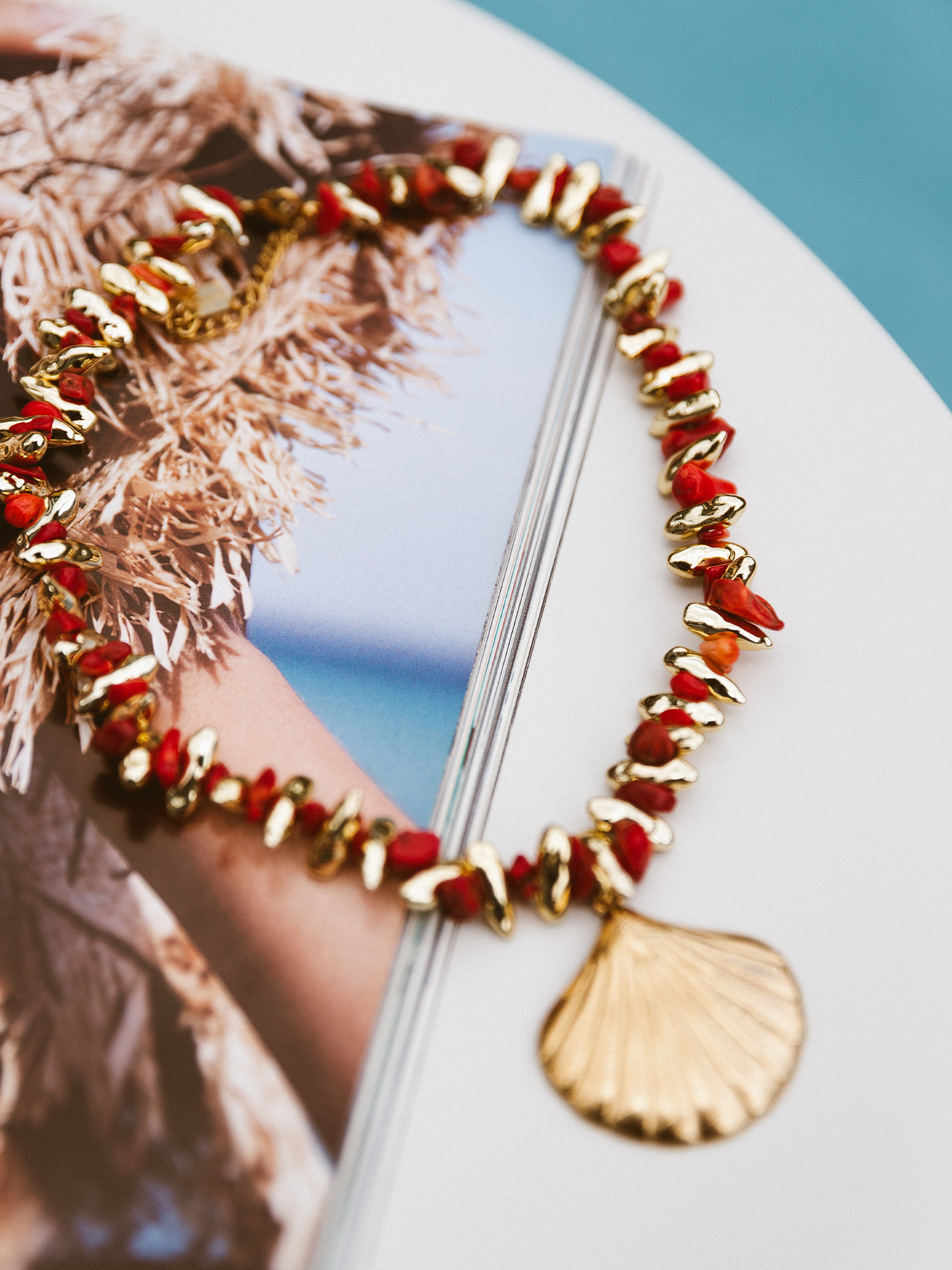 Schakel Ketting Schelp - Goud