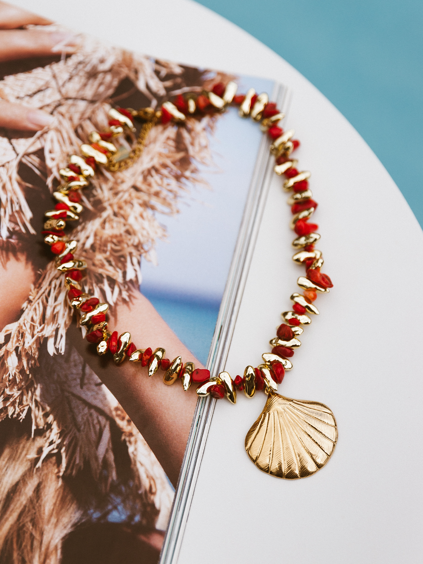 Schakel Ketting Schelp - Goud