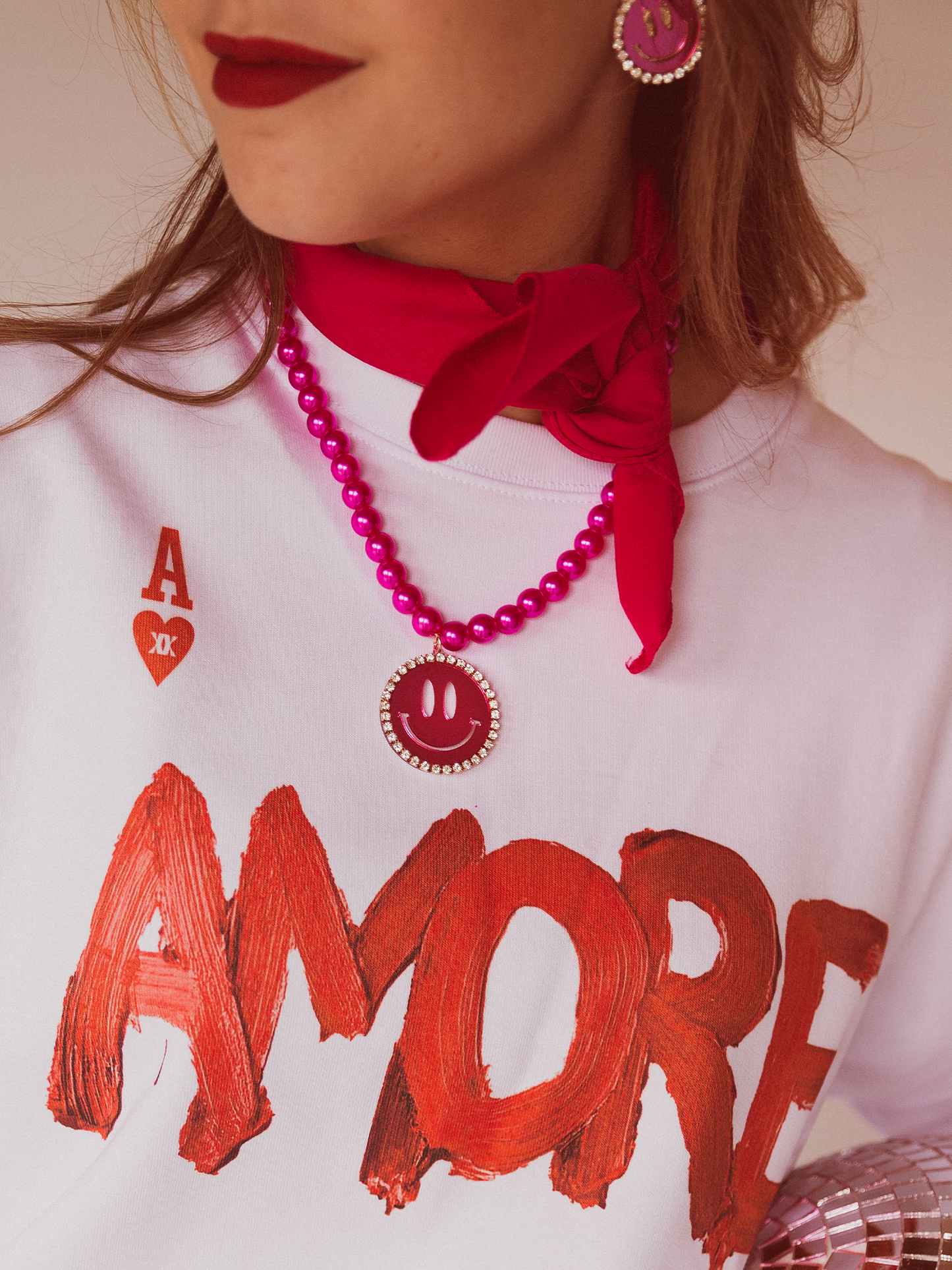 Ketting Jip Smiley Pink - Pink