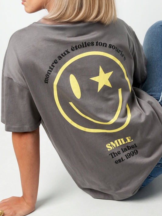 T-shirt Smiley Yellow - Grey