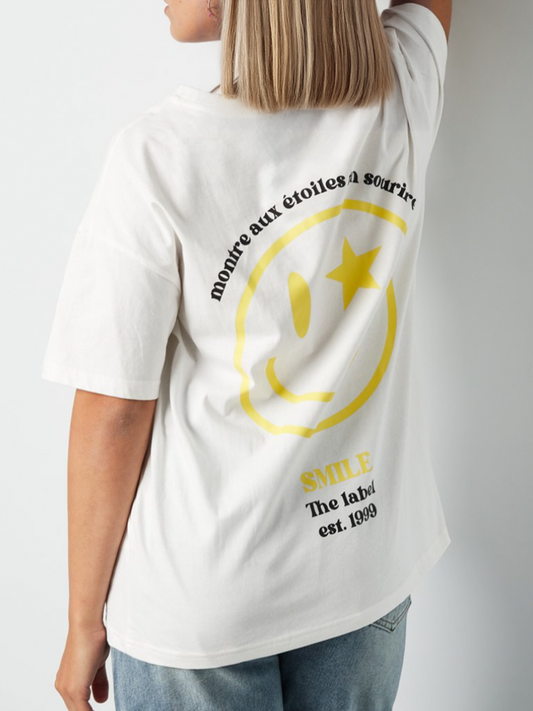 T-shirt Smiley Yellow - White