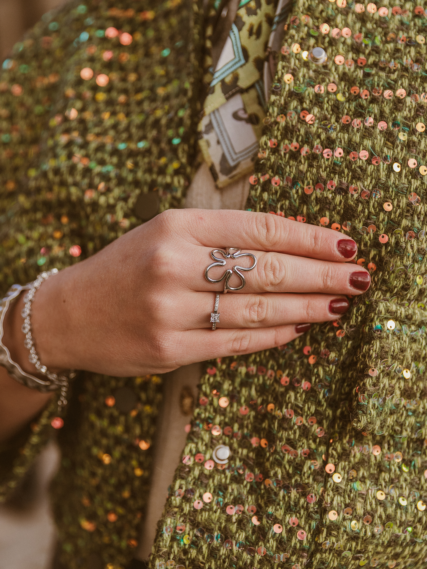Ring Jade Bloem - Zilver