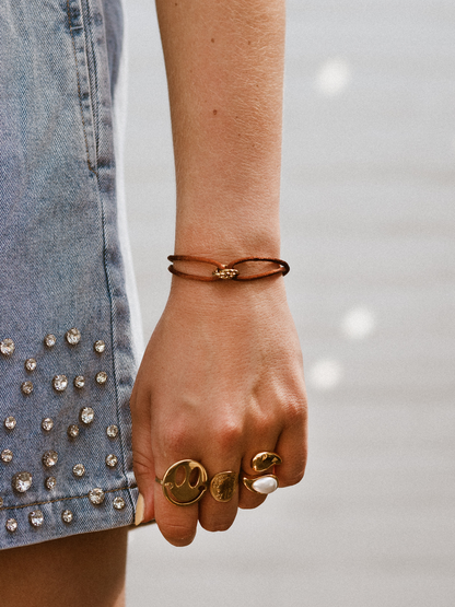 Armband Floor Brown - Goud