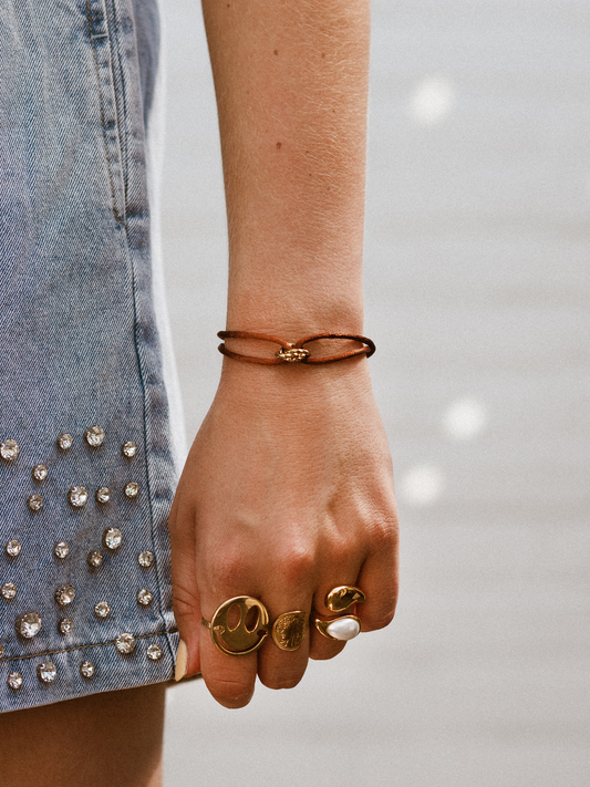Armband Floor Brown - Goud