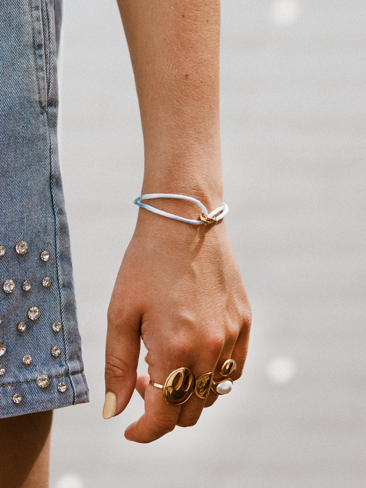 Armband Floor Light Blue - Goud
