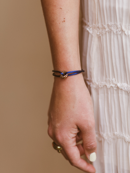Armband Flora Blue - Goud