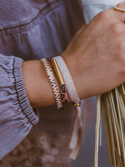 Armband Hearts Licht Roze - Goud