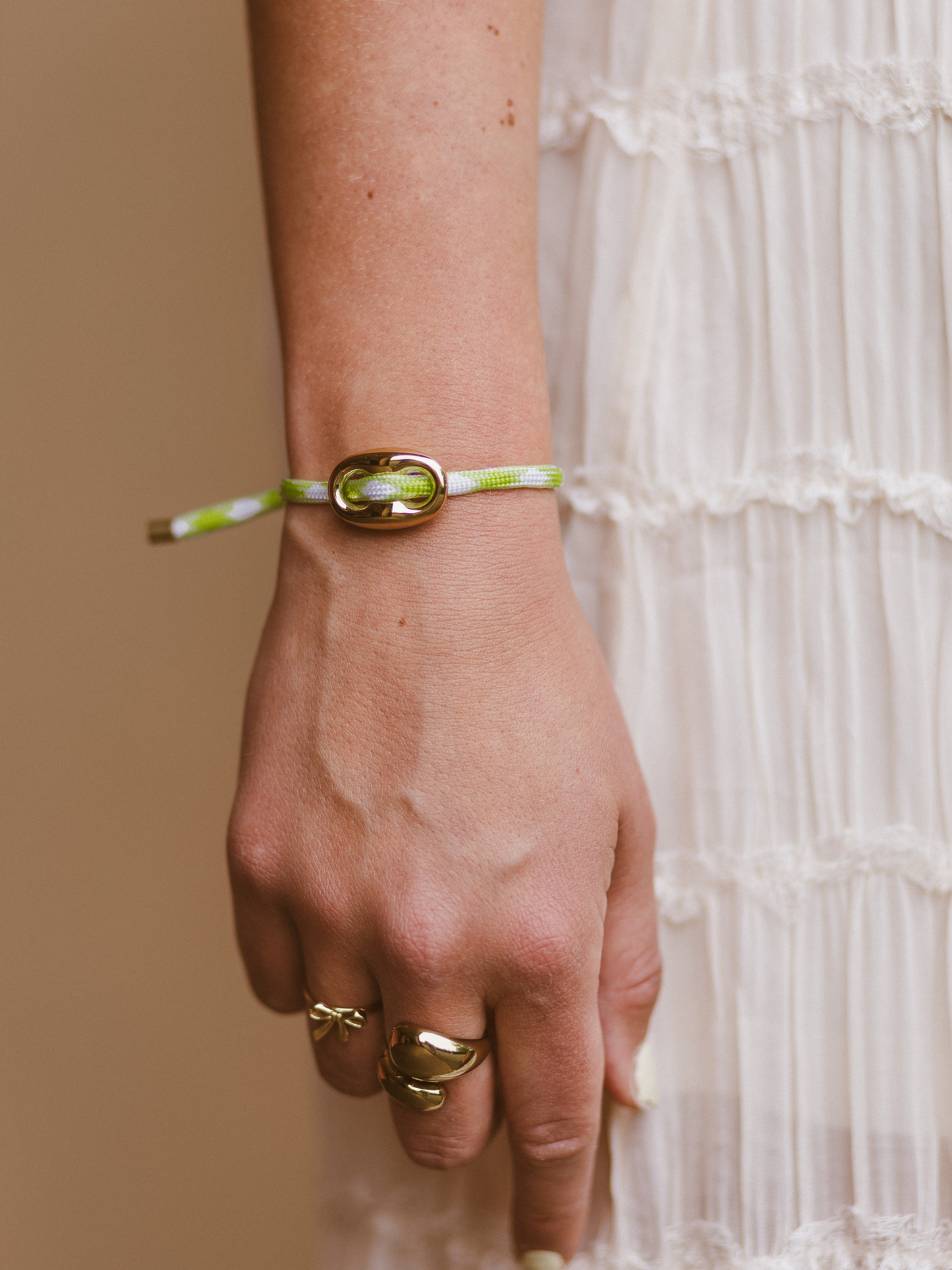 Armband Kiki Neon Green - Goud