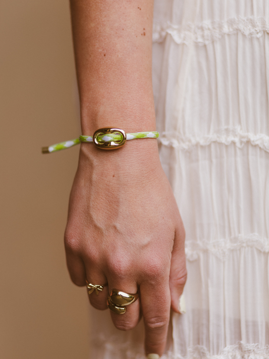 Armband Kiki Neon Green - Goud