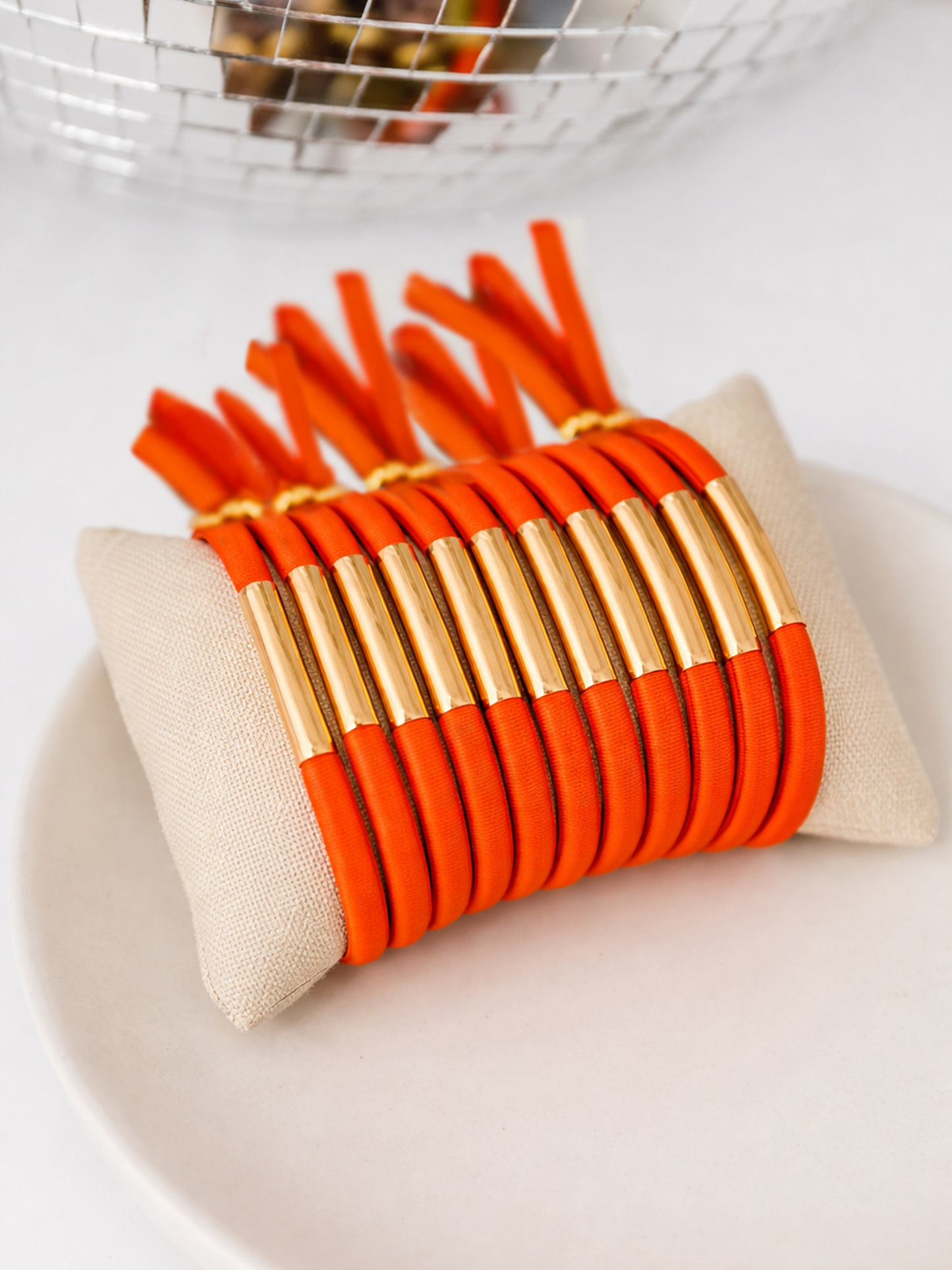 Armband Stiek Orange - Goud