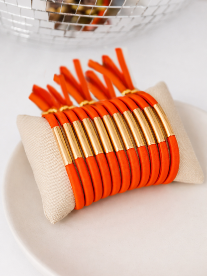 Armband Stiek Orange - Goud