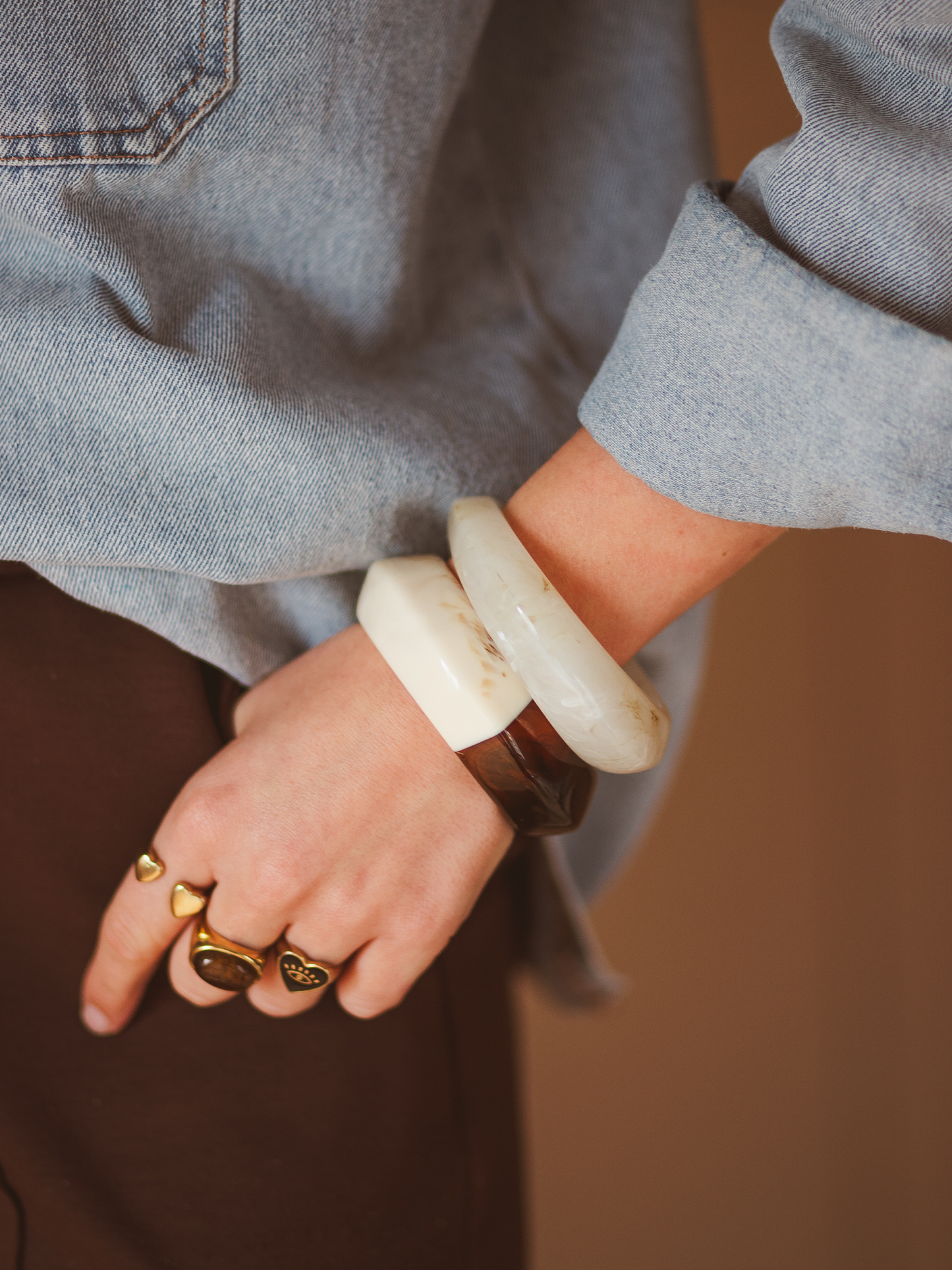 Armband Bangle Kiki - Bruin Beige