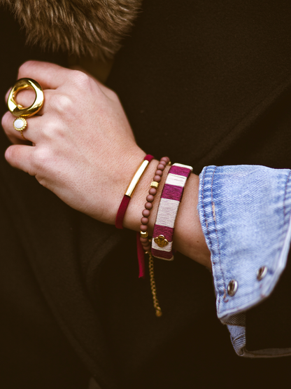 Armband Kralen Brown - Goud