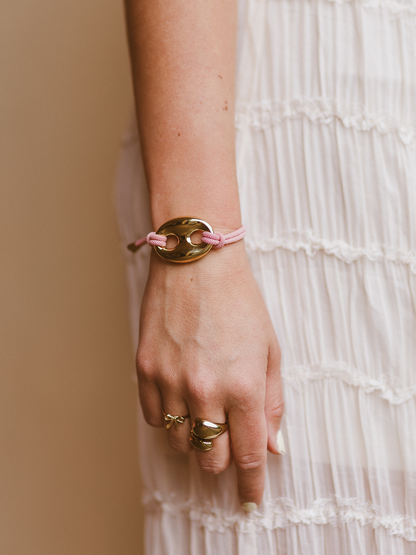 Armband Soof Oud Roze - Goud