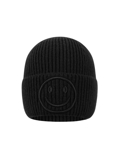 Beanie Smiley 3D - Black