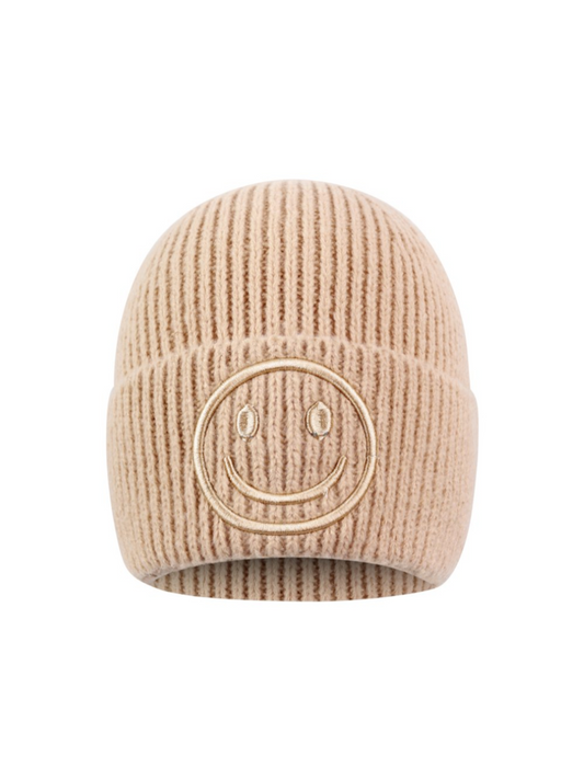 Beanie Smiley 3D - Taupe