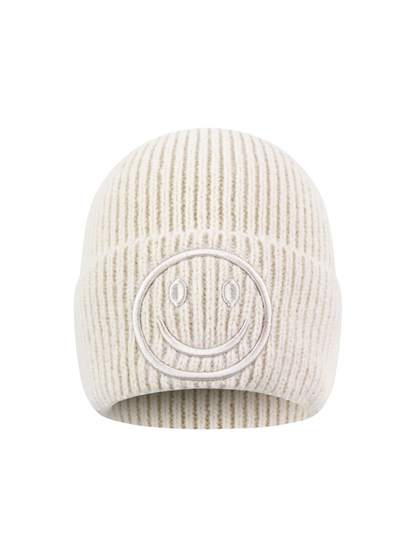 Beanie Smiley 3D - Beige