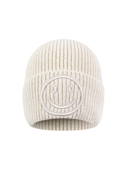 Beanie Smiley 3D - Beige